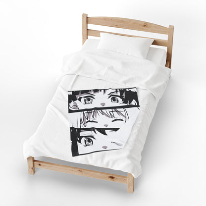 Anime Eyes Velveteen Plush Blanket