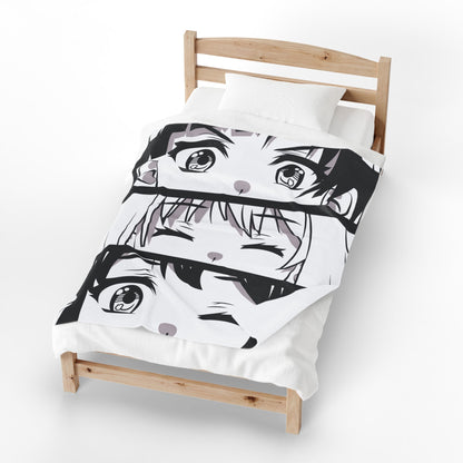 Anime Eyes Velveteen Plush Blanket