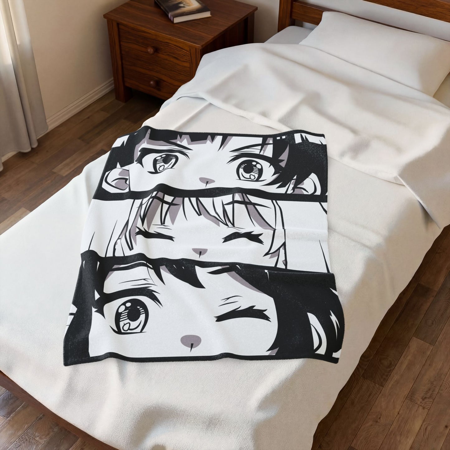 Anime Eyes Velveteen Plush Blanket