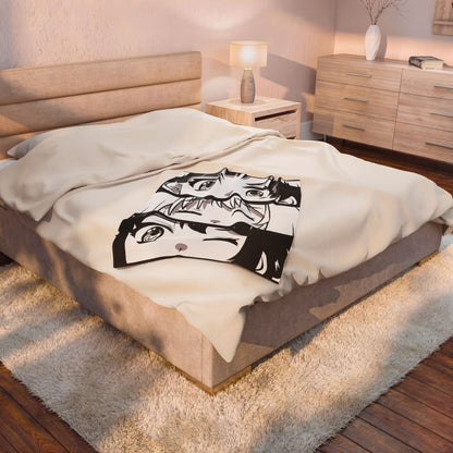 Anime Eyes Velveteen Plush Blanket