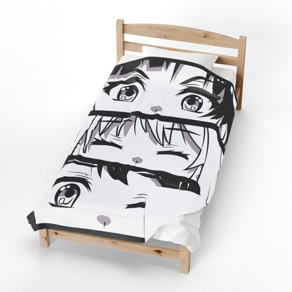 Anime Eyes Velveteen Plush Blanket