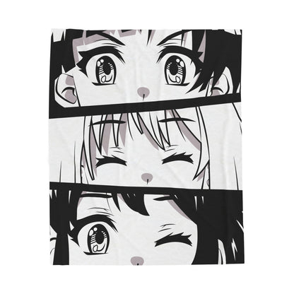 Anime Eyes Velveteen Plush Blanket