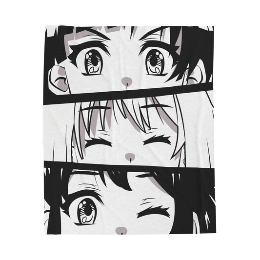 Anime Eyes Velveteen Plush Blanket