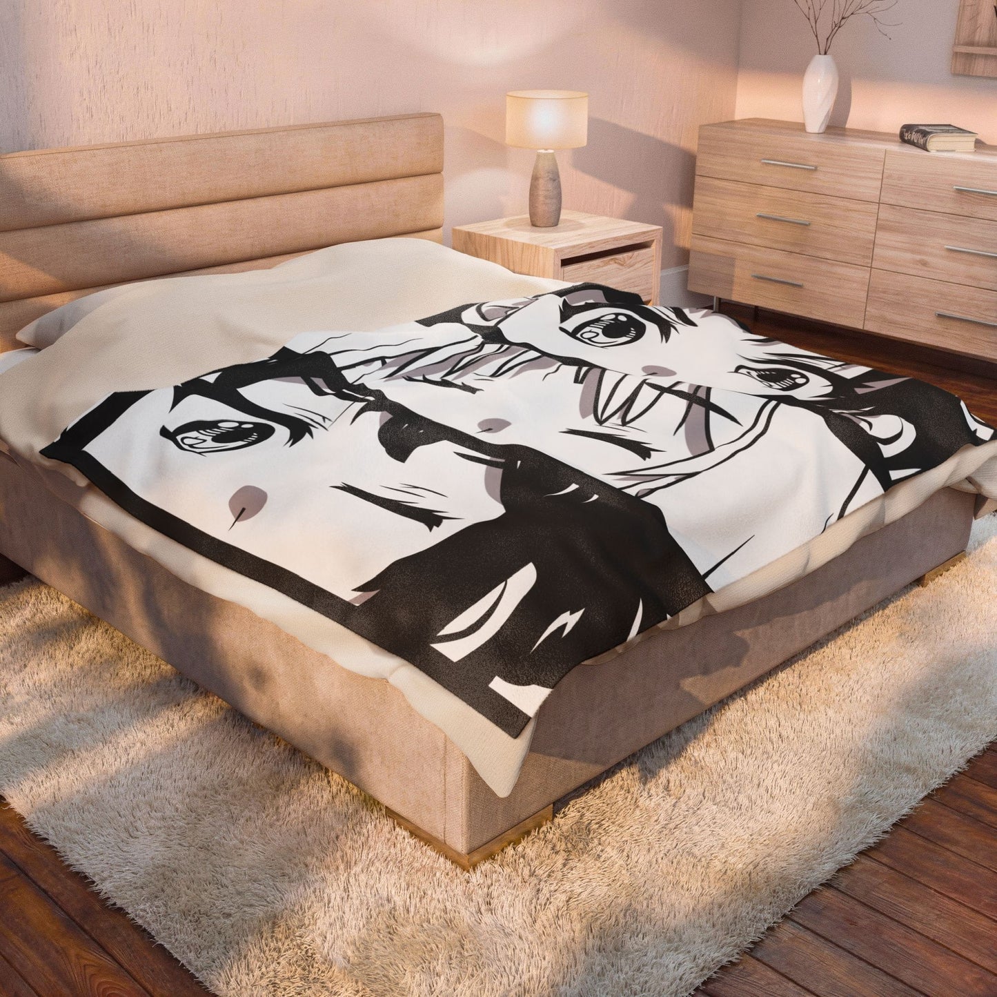 Anime Eyes Velveteen Plush Blanket