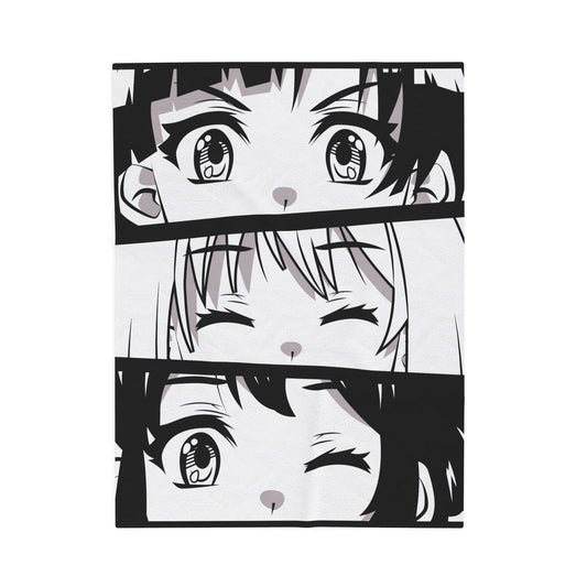 Anime Eyes Velveteen Plush Blanket