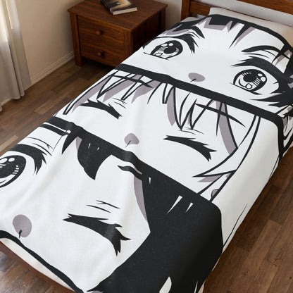 Anime Eyes Velveteen Plush Blanket