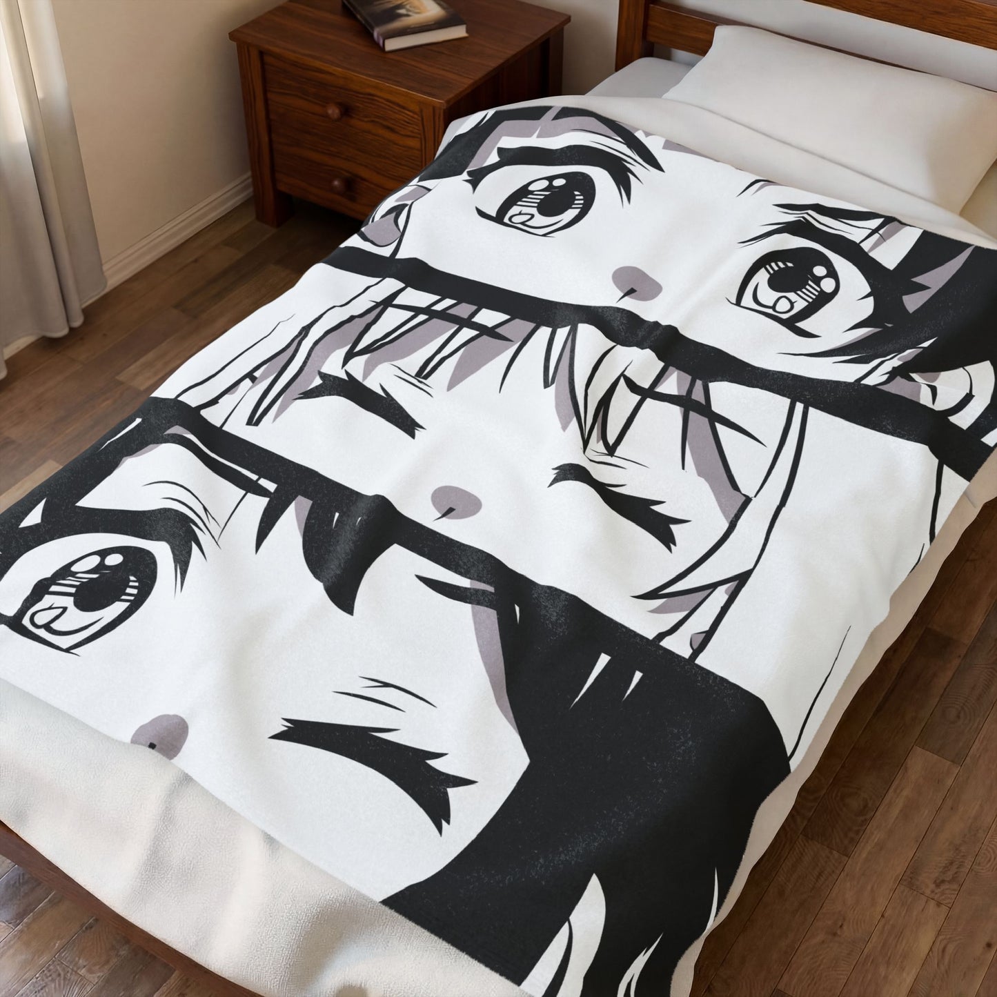 Anime Eyes Velveteen Plush Blanket