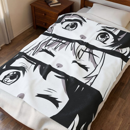 Anime Eyes Velveteen Plush Blanket